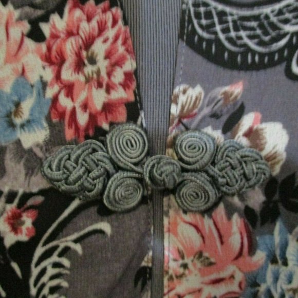 Cecico Romantic Floral Chiffon Kimono Top sz M NWT Ballet Wrap - Picture 4 of 11